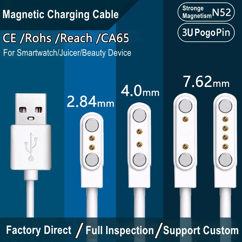 Smartwatch Watches For Kids - White Magnetic Charging Cable USB 2pin